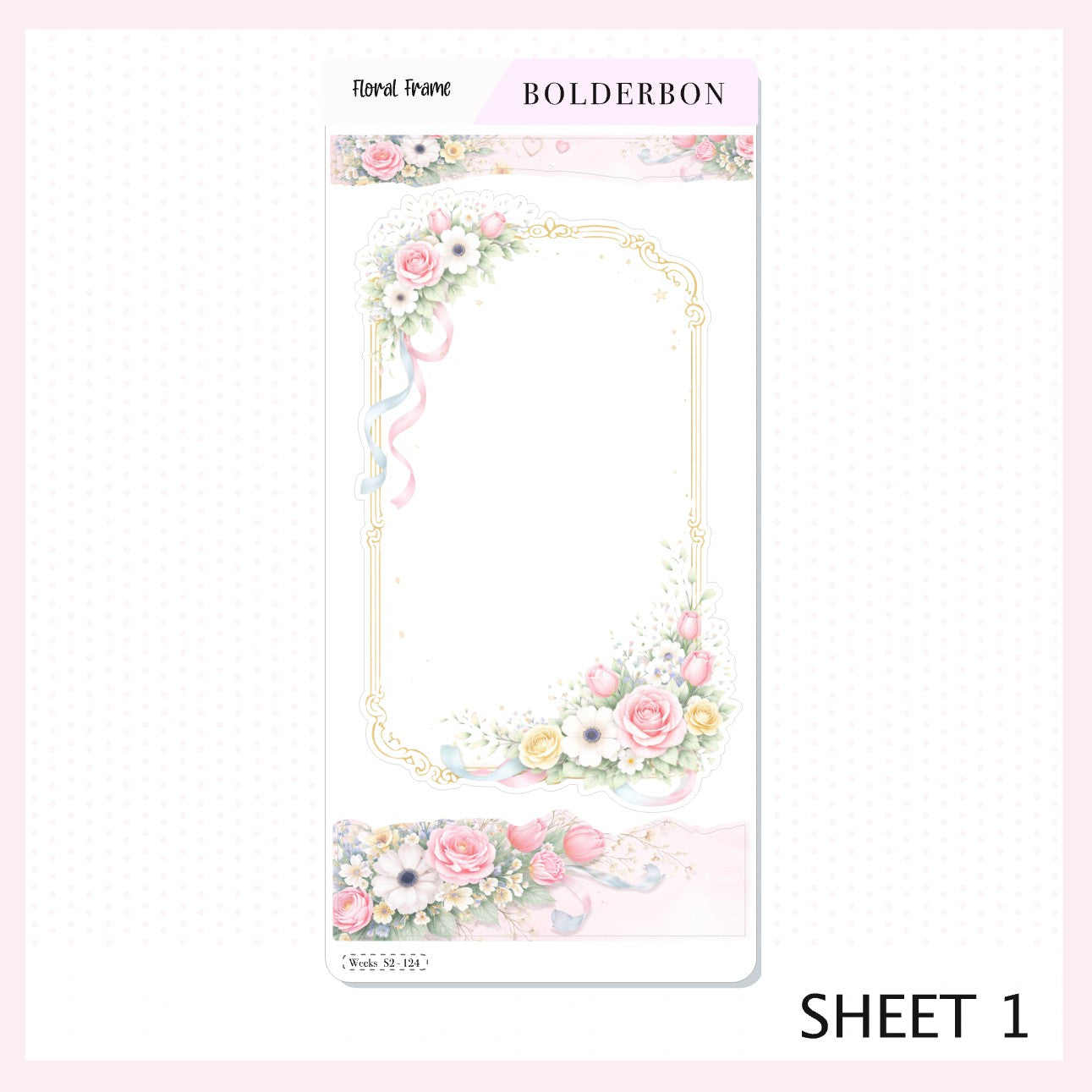 FLORAL FRAME || Pastel Spring Hobonichi Weeks Sticker Kit