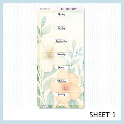 FLORAL BREEZE Hobonichi Weeks || Aesthetic Coastal Beach and Nautical Vibe Weekly Planner Sticker Kit