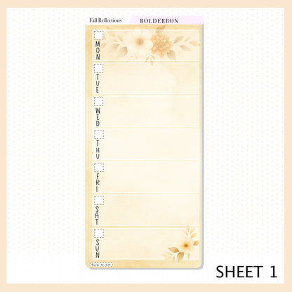 FALL REFLECTIONS Hobonichi Weeks || Cozy Fall Floral Planner Stickers, Autumn Aesthetic Vibe