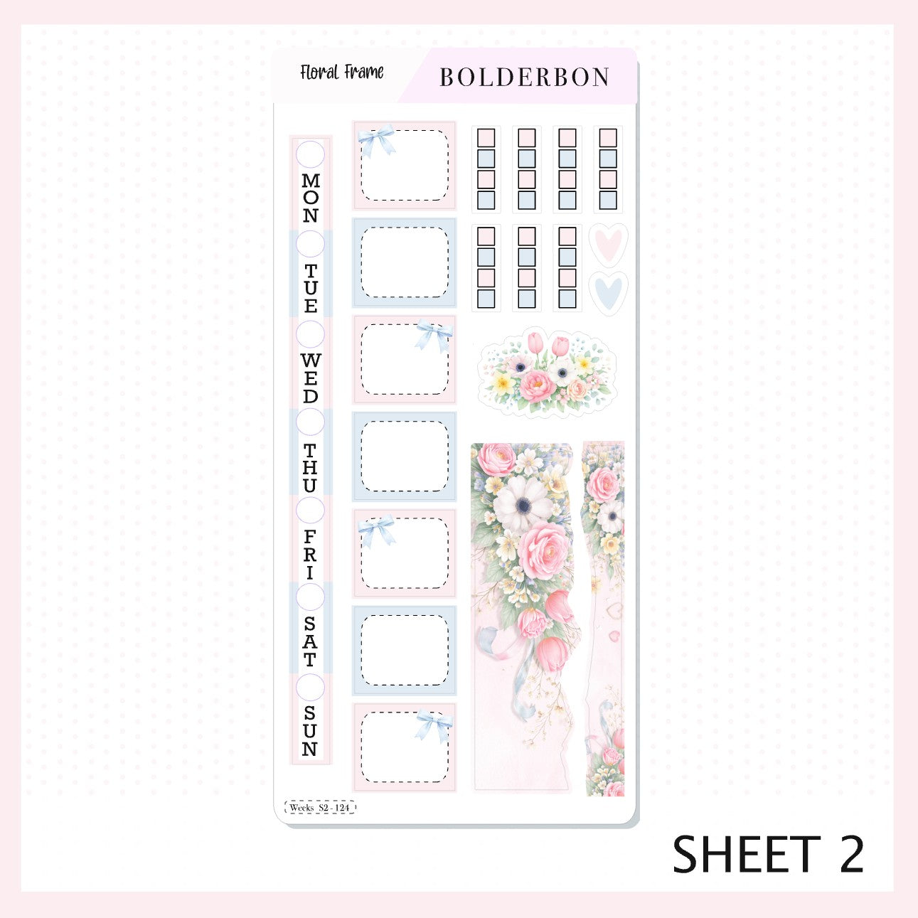 FLORAL FRAME || Pastel Spring Hobonichi Weeks Sticker Kit