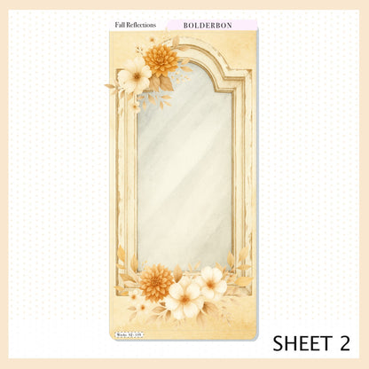 FALL REFLECTIONS Hobonichi Weeks || Cozy Fall Floral Planner Stickers, Autumn Aesthetic Vibe