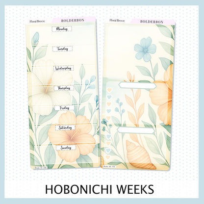 FLORAL BREEZE Hobonichi Weeks || Aesthetic Coastal Beach and Nautical Vibe Weekly Planner Sticker Kit
