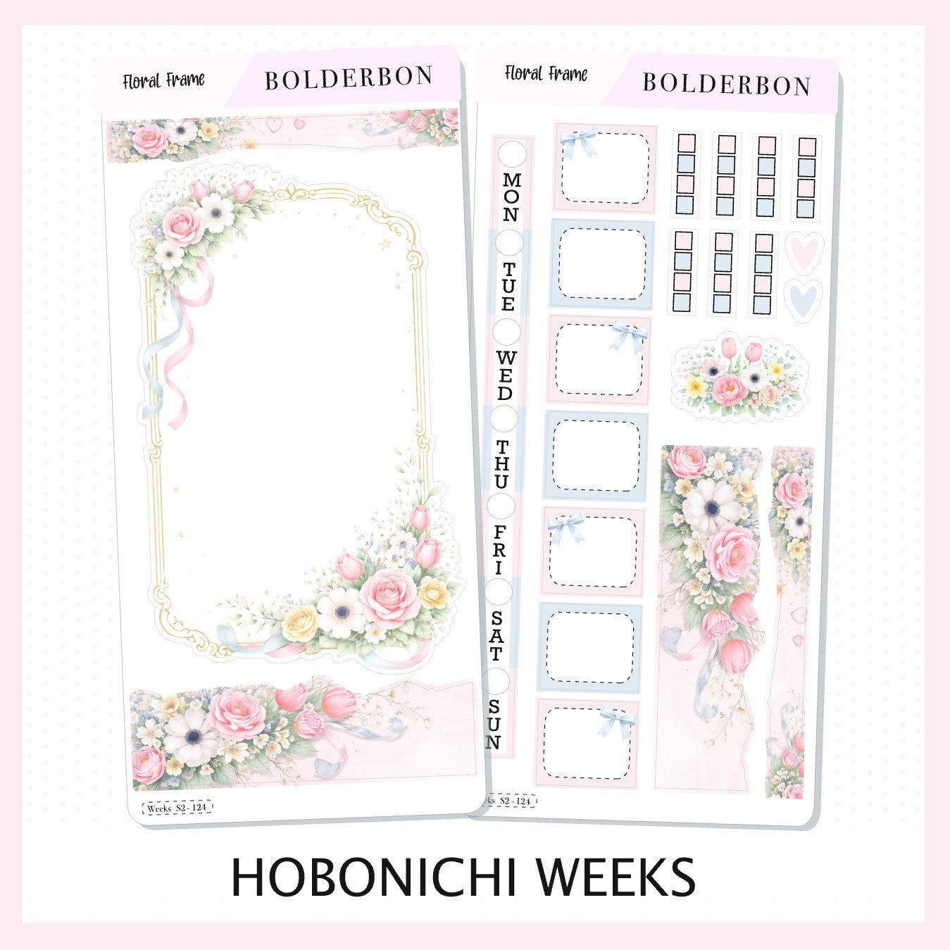 FLORAL FRAME || Pastel Spring Hobonichi Weeks Sticker Kit