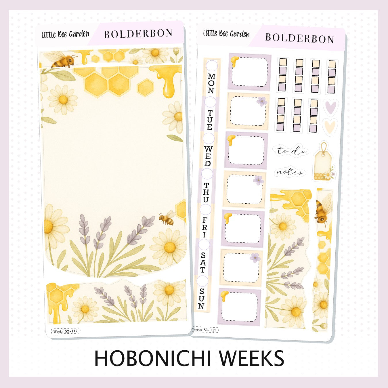 LITTLE BEE GARDEN Hobonichi Weeks || Bees, Florals & Cozy Farmhouse Vibe, Weekly Planner Sticker Kit