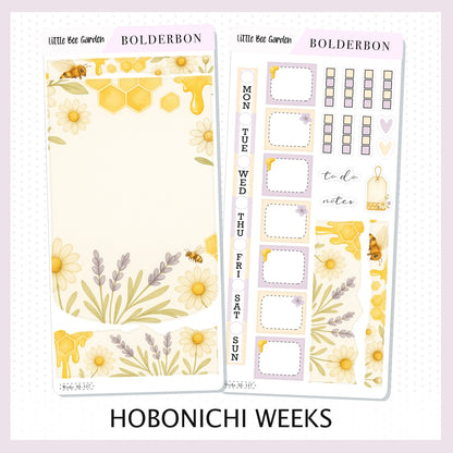 LITTLE BEE GARDEN Hobonichi Weeks || Bees, Florals & Cozy Farmhouse Vibe, Weekly Planner Sticker Kit