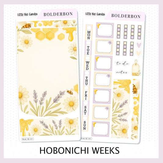 LITTLE BEE GARDEN Hobonichi Weeks || Bees, Florals & Cozy Farmhouse Vibe, Weekly Planner Sticker Kit
