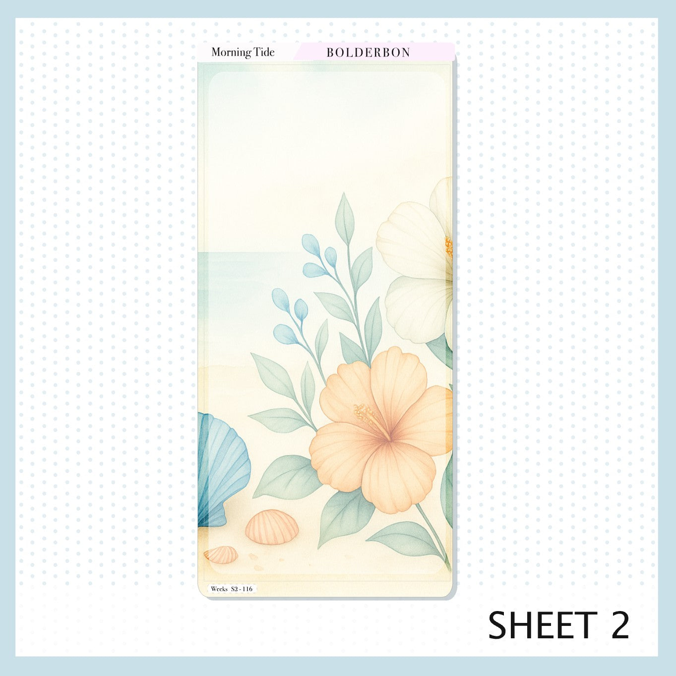 MORNING TIDE Hobonichi Weeks || Aesthetic Coastal Beach and Nautical Vibe Weekly Planner Sticker Kit