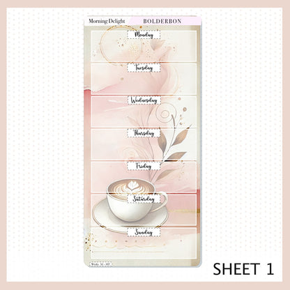 MORNING DELIGHT Hobonichi Weeks || Planner Sticker Kit