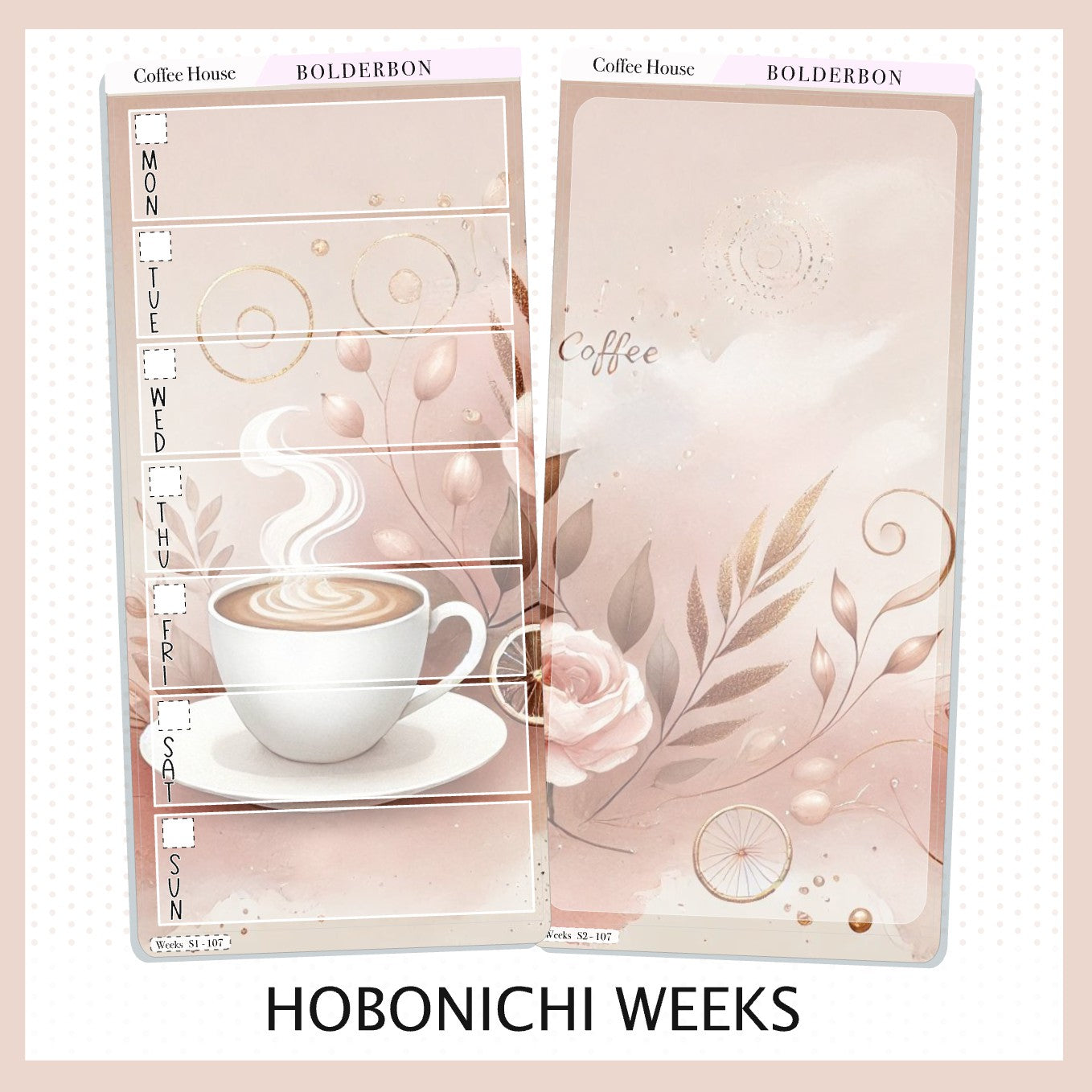 COFFEE HOUSE Hobonichi Weeks || Planner Sticker Kit