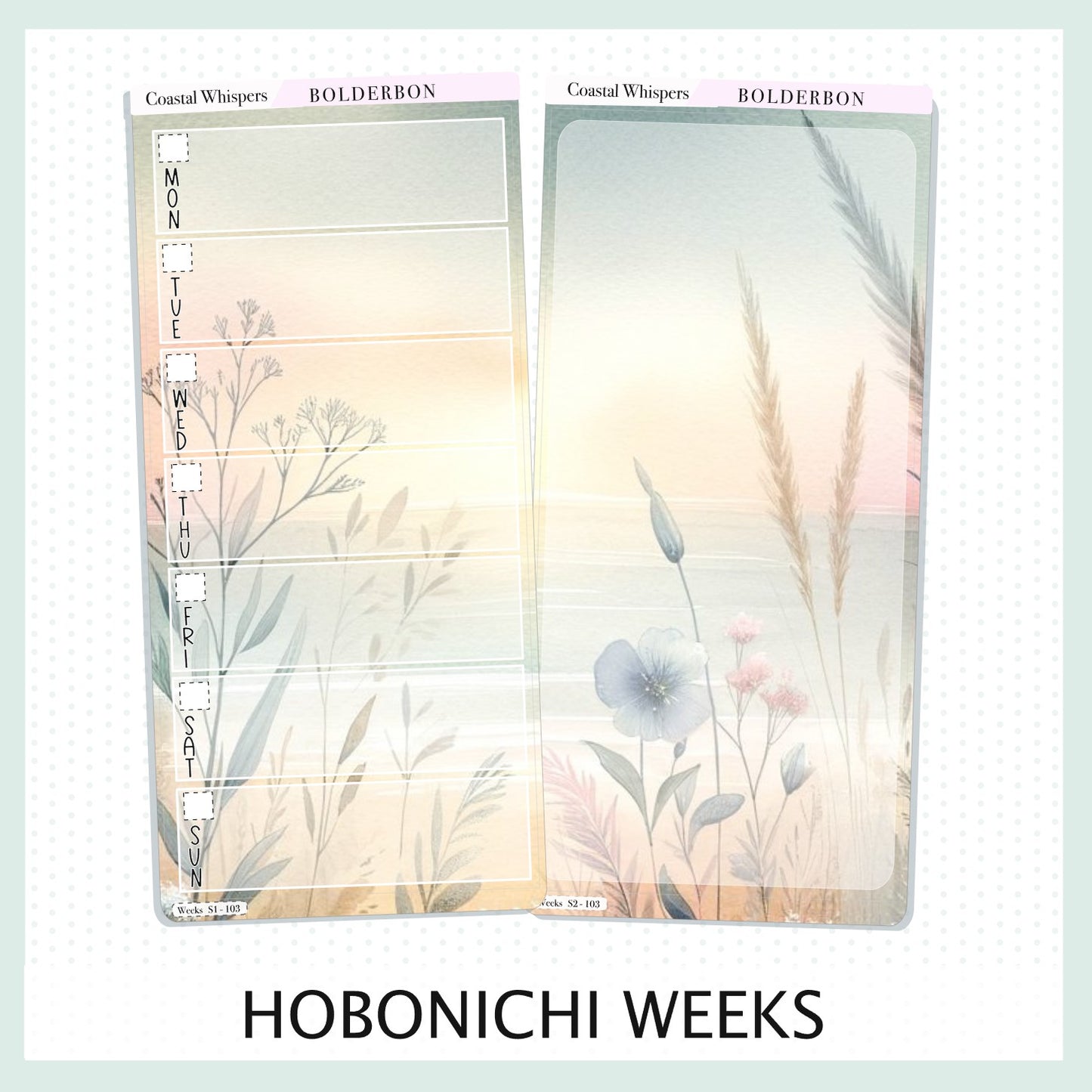 COASTAL WHISPERS Hobonichi Weeks || Planner Sticker Kit