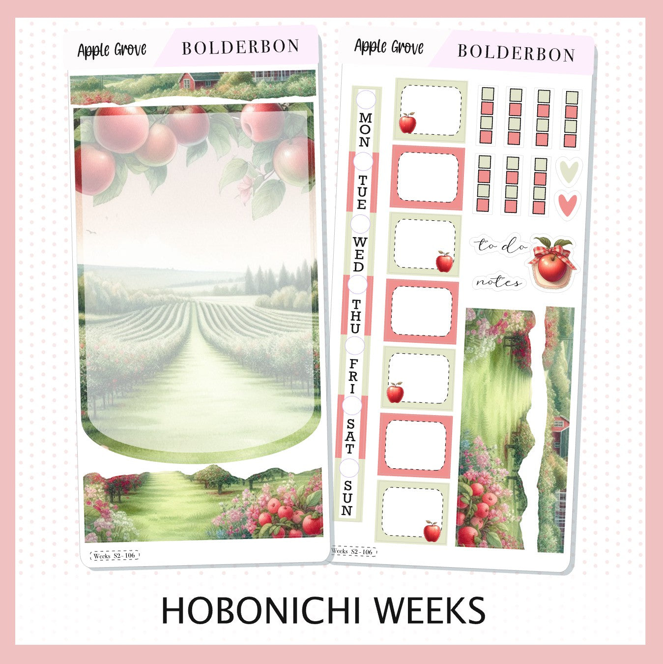 APPLE GROVE Hobonichi Weeks || Planner Sticker Kit
