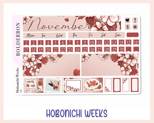 NOVEMBER Hobonichi Weeks || "Autumn Nook" Monthly Planner Stickers, Fall,