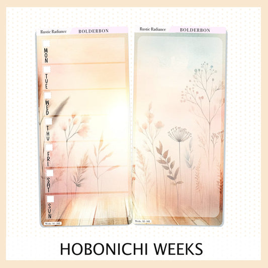 RUSTIC RADIANCE Hobonichi Weeks || Planner Sticker Kit