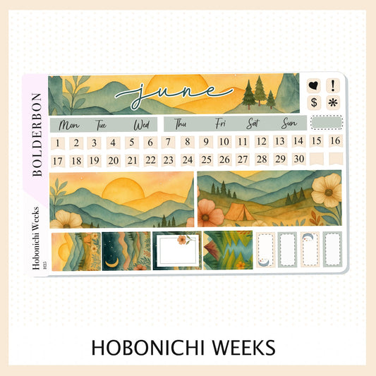 JUNE Hobonichi Weeks || Monthly Planner Stickers, Dream Mountain