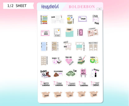 HOUSEHOLD || Planner Stickers