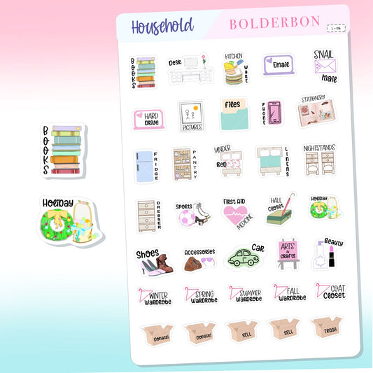 HOUSEHOLD || Planner Stickers