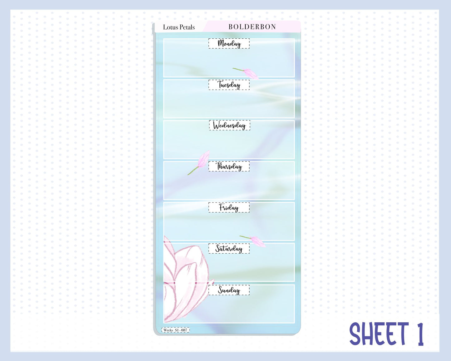LOTUS PETALS || Hobonichi Weeks Planner Sticker Kit