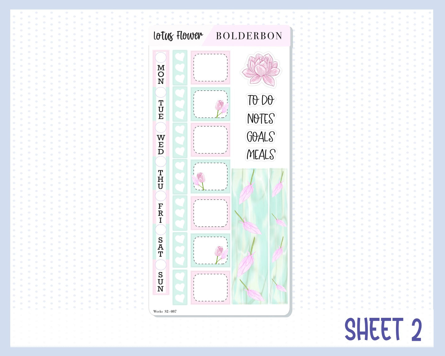 LOTUS FLOWER || Hobonichi Weeks Planner Sticker Kit