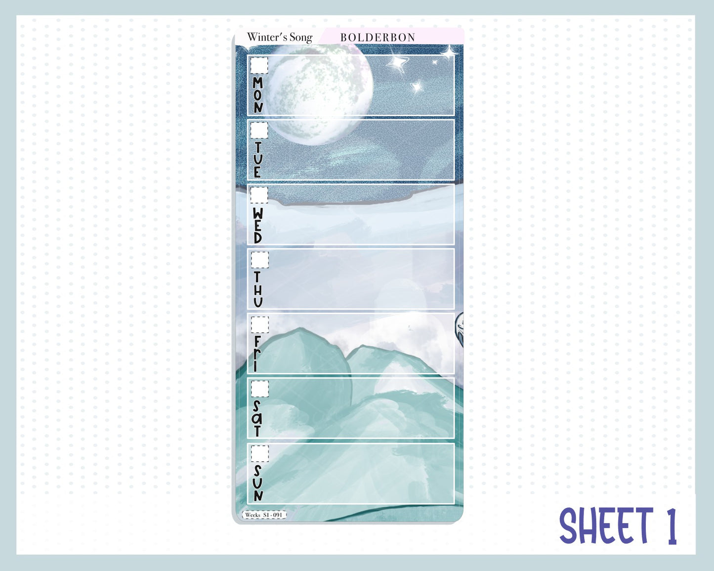 WINTERS SONG Hobonichi Weeks || Weekly Planner Sticker Kit
