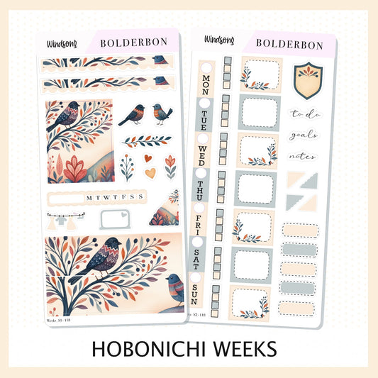 WINDSONG Hobonichi Weeks || Whimsical Woodland Aesthetic, Nature Vibe Planner Stickers