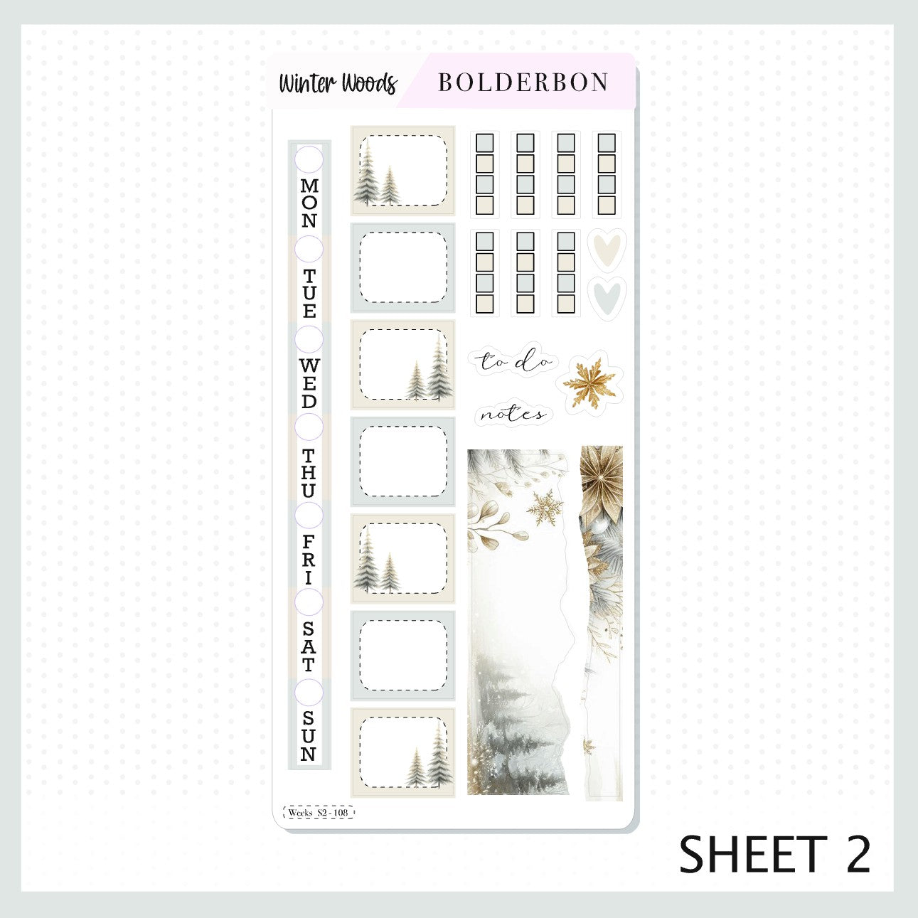 WINTER WOODS Hobonichi Weeks || Planner Sticker Kit