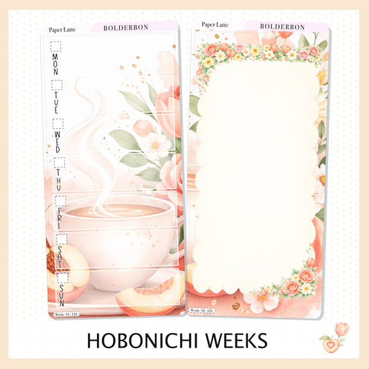 PEACH LATTE || Hobonichi Weeks Sticker Kit