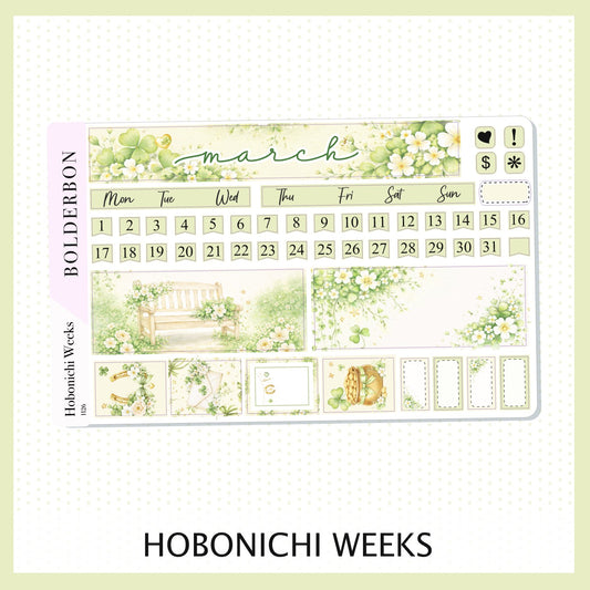 MARCH Hobonichi Weeks || Lucky Chapter, Monthly Planner Sticker Kit