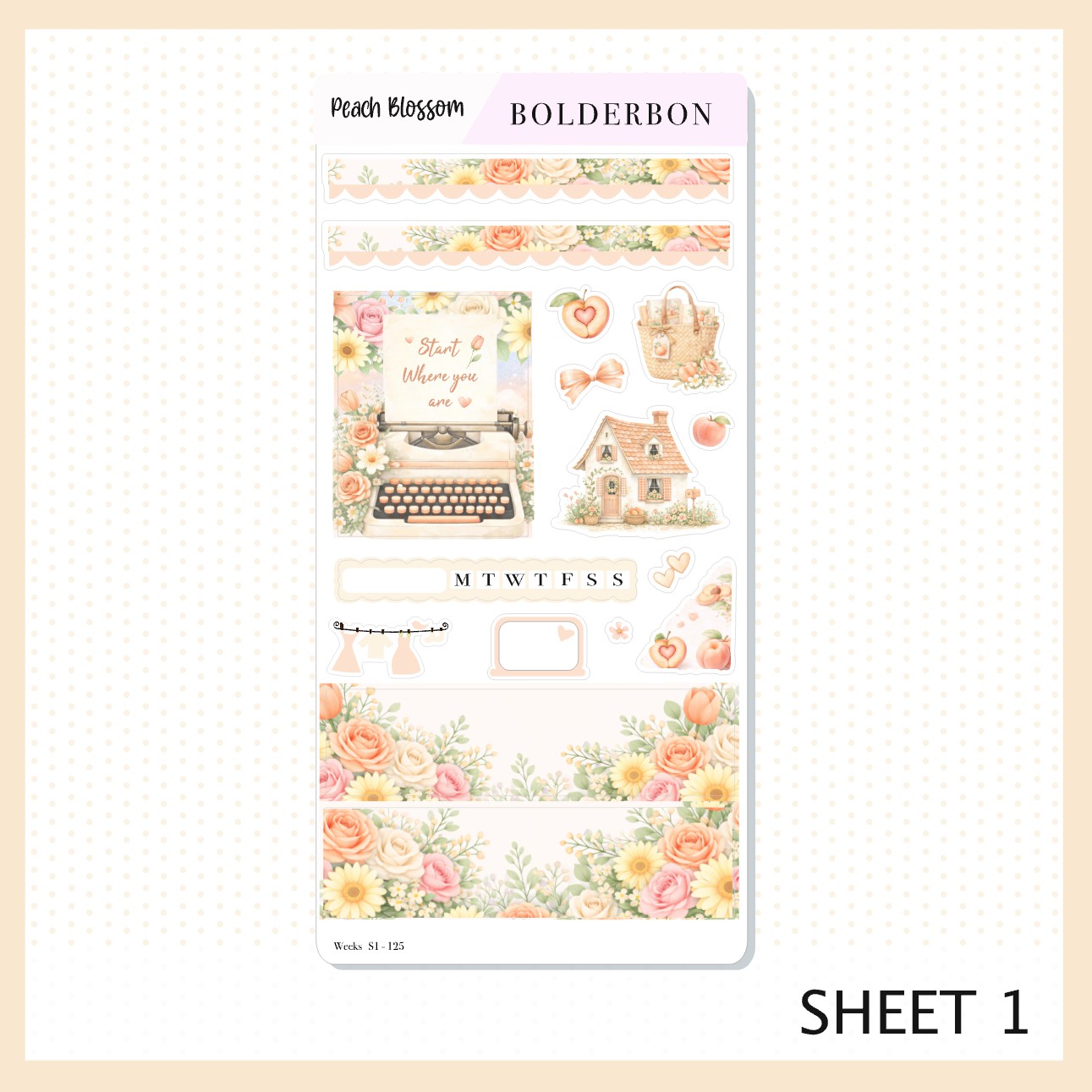 PEACH BLOSSOM || Hobonichi Weeks Sticker Kit