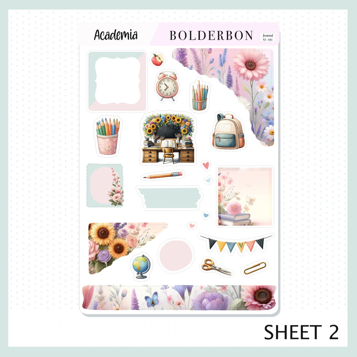Composition Journal Sticker Journal Sticker Kit || ACADEMIA – Bolderbon