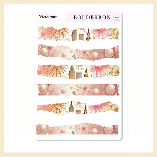 GOLDEN HOUR || Washi Journal Stickers, New Year's, Celebration