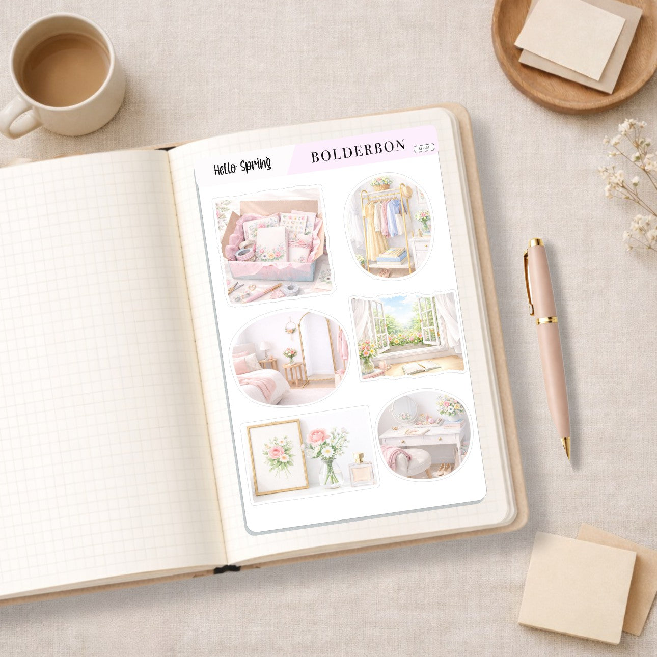 HELLO SPRING || Decorative Scene Journal Stickers