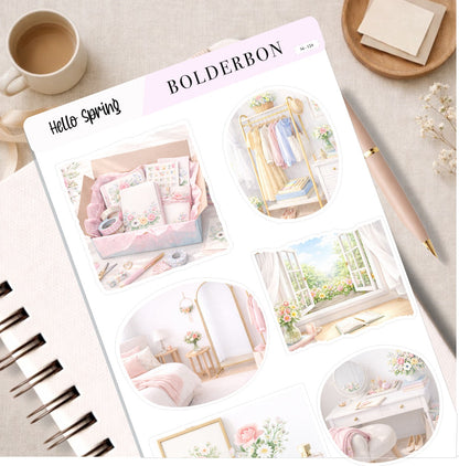 HELLO SPRING || Decorative Scene Journal Stickers