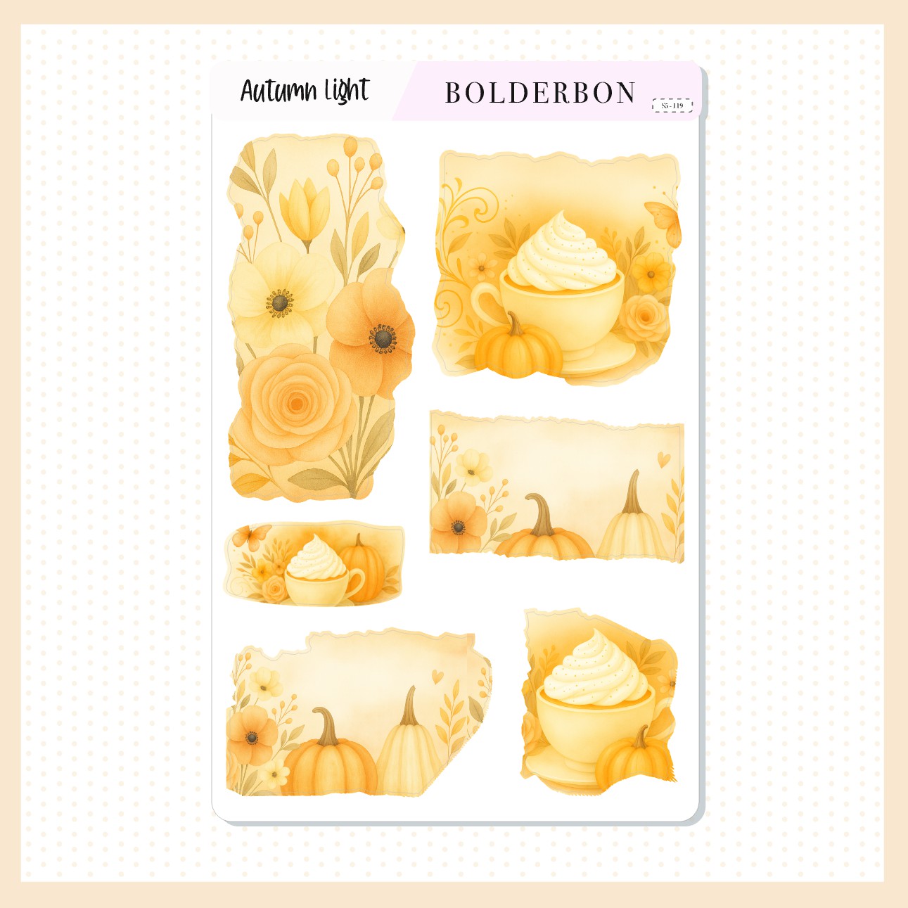 AUTUMN LIGHT || Torn Pieces Journal Stickers
