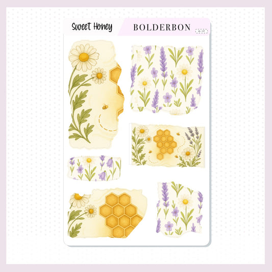 SWEET HONEY || Torn Pieces Journal Stickers