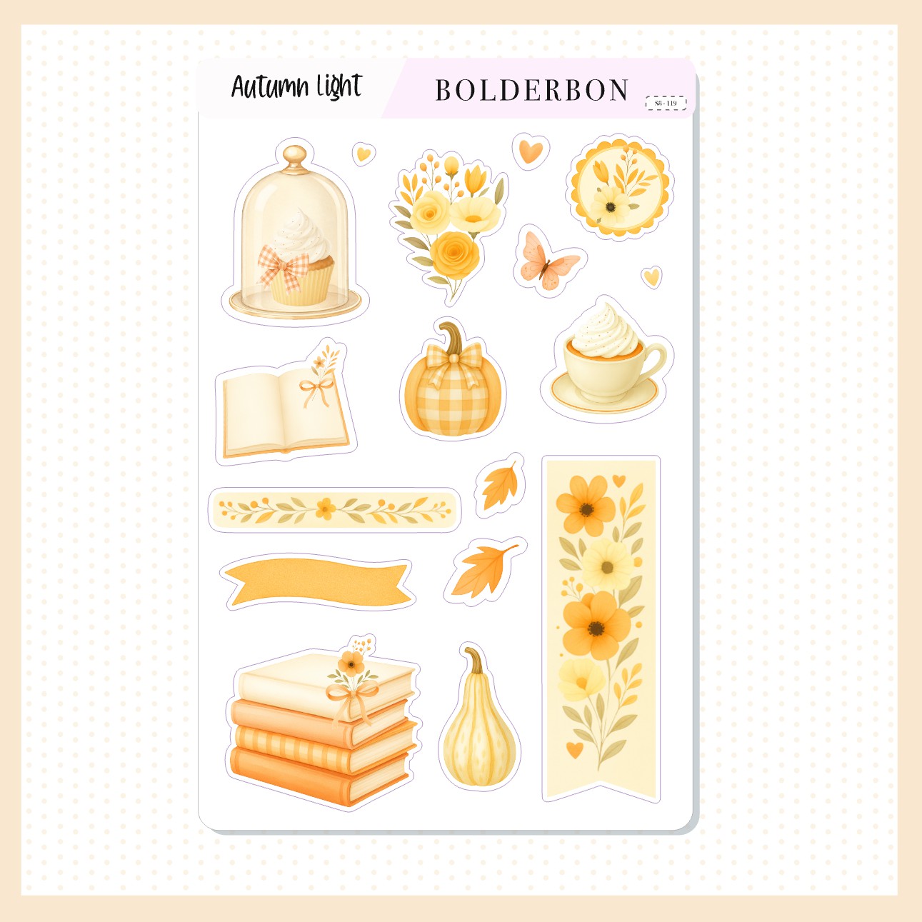 AUTUMN LIGHT Decorative Sticker Sheet || Cozy Fall Floral Planner Stickers, Aesthetic Vibe, Journal, Journaling Stickers