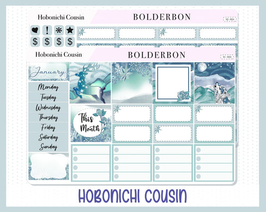 JANUARY Hobonichi Cousin and A5 Day Free || Monthly Planner Sticker Kit, Winter