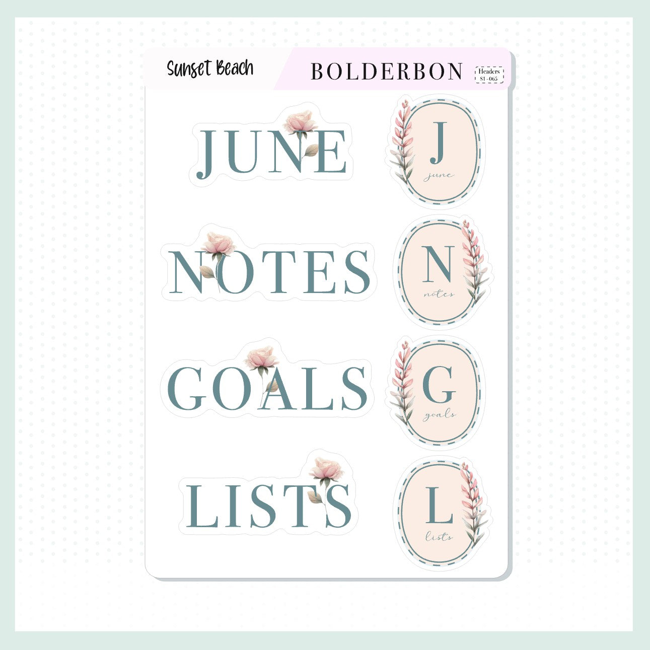 JUNE Journal Stickers || Sunset Beach Journal, Journaling Stickers ...