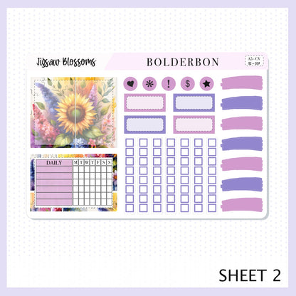 JIGSAW BLOSSOMS "Compact Vertical" || A5 Planner Sticker Kit