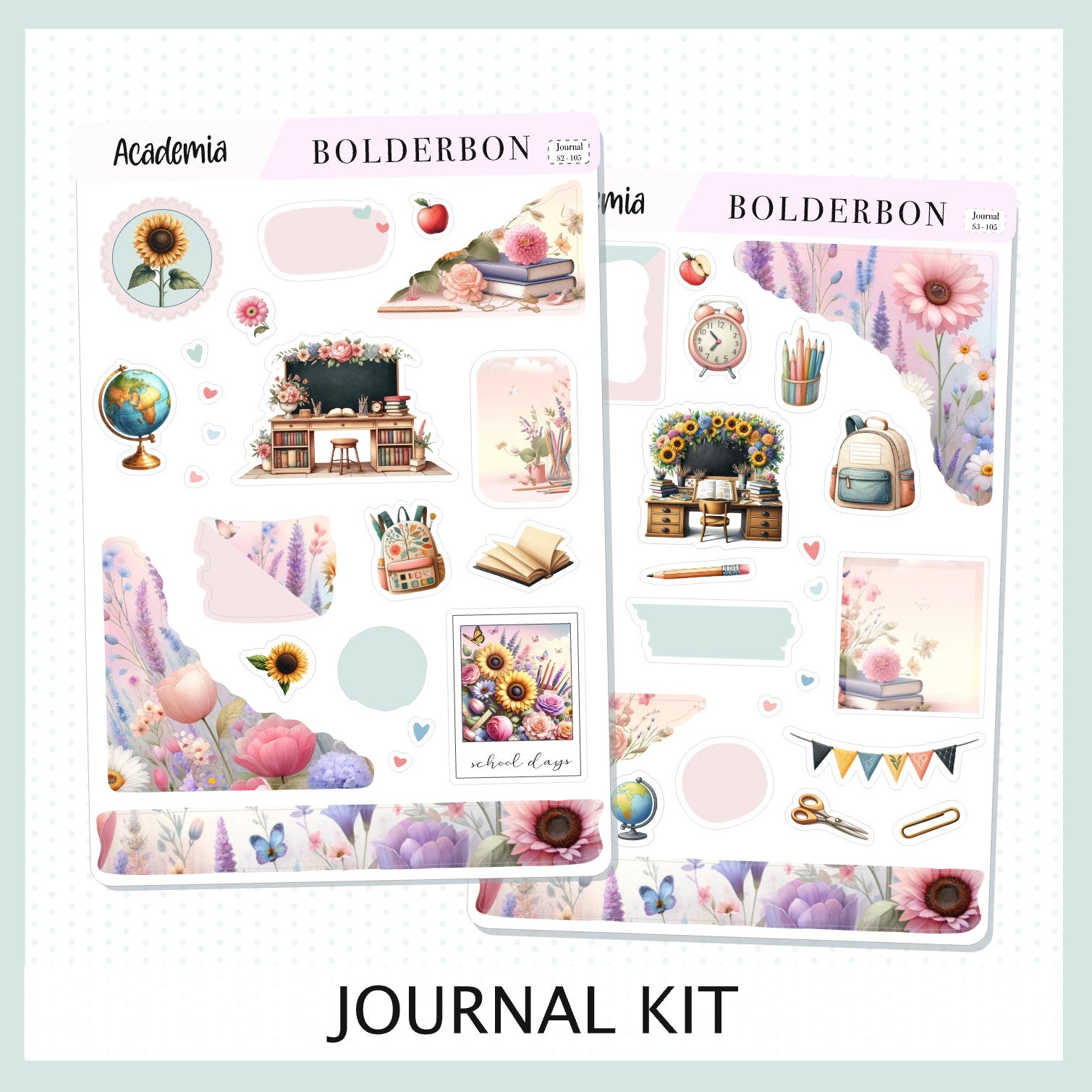 Composition Journal Sticker Journal Sticker Kit || ACADEMIA – Bolderbon