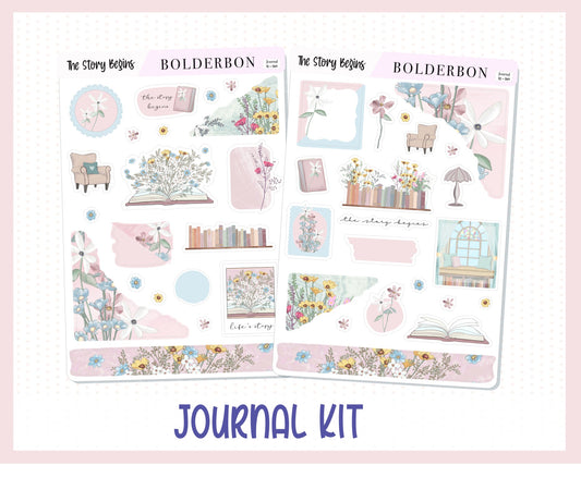 THE STORY BEGINS Journal Sticker Kit || Book Stickers, Bookish Stickers, Journaling Stickers, Book Stickers