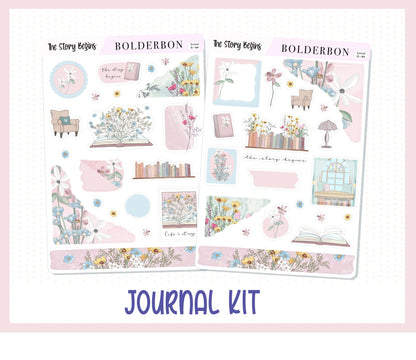 THE STORY BEGINS Journal Sticker Kit || Book Stickers, Bookish Stickers, Journaling Stickers, Book Stickers