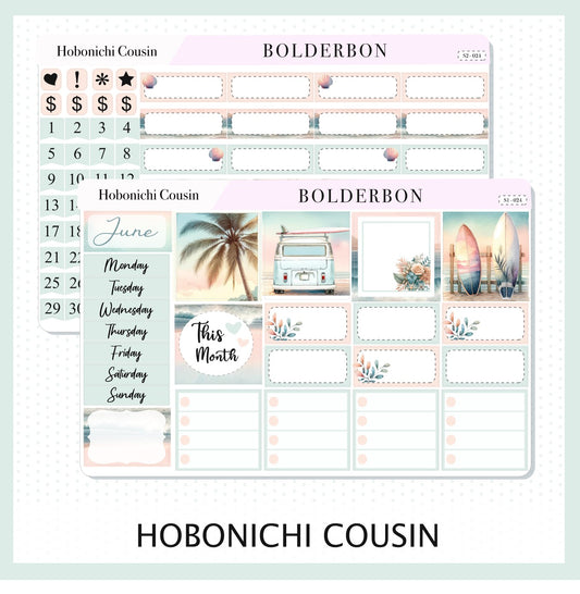 JUNE Hobonichi Cousin and A5 Day Free || Monthly Planner Sticker Kit