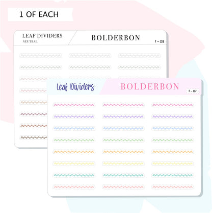 LEAF DIVIDERS || Functional Planner Stickers