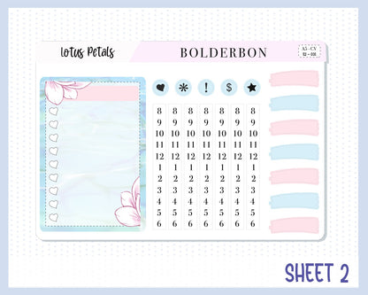 LOTUS PETALS || A5 Compact Vertical Planner Sticker Kit