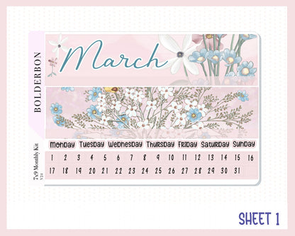 MARCH 7x9 Monthly Sticker Kit || Book, Bookish Stickers