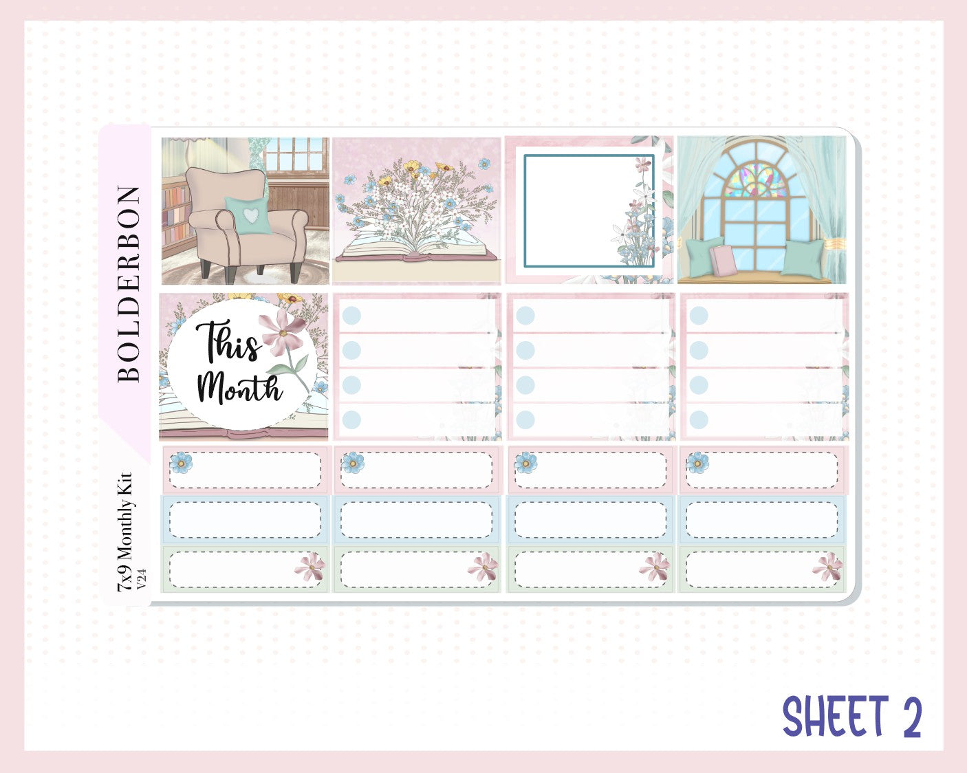 MARCH 7x9 Monthly Sticker Kit || Book, Bookish Stickers