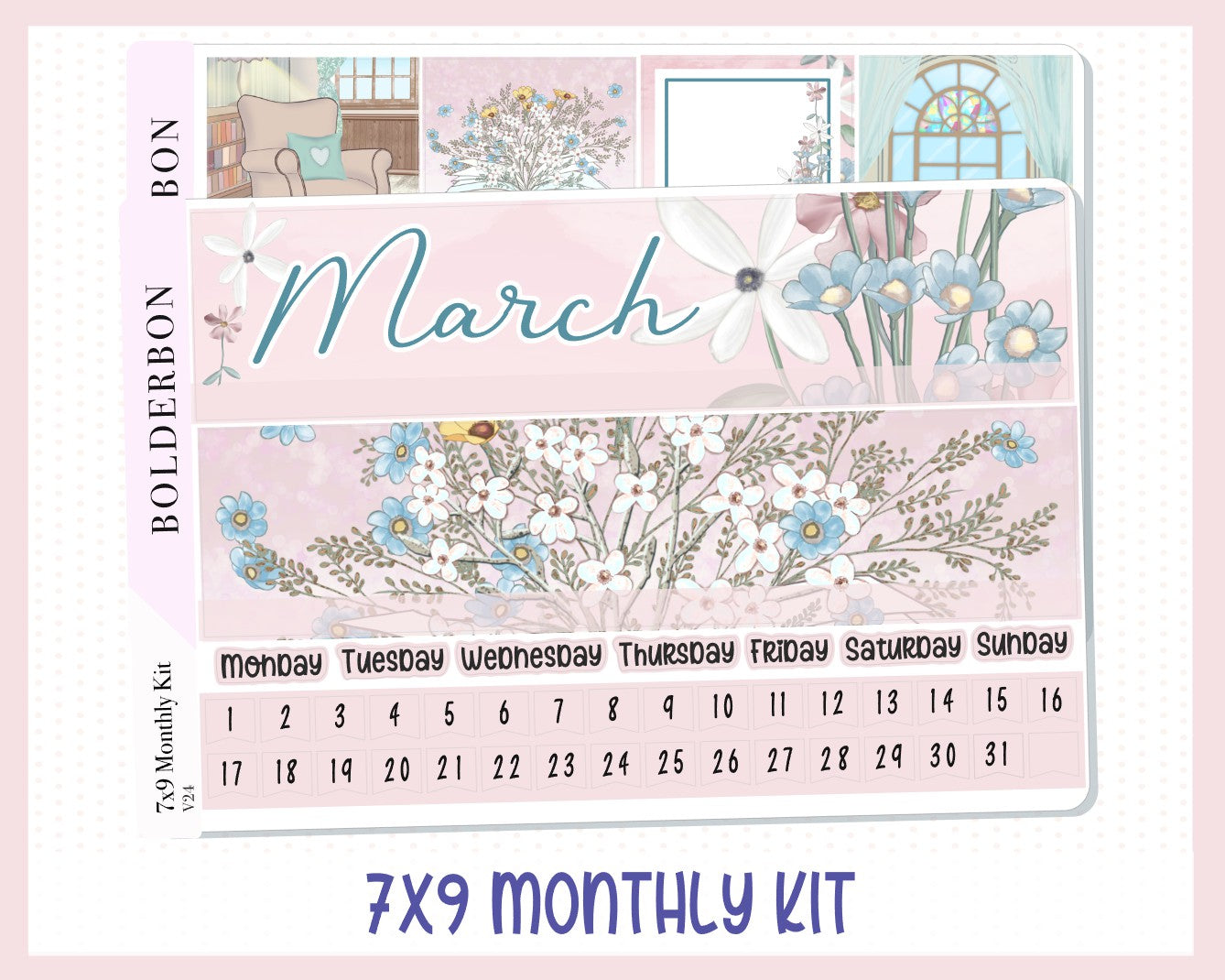 MARCH 7x9 Monthly Sticker Kit || Book, Bookish Stickers