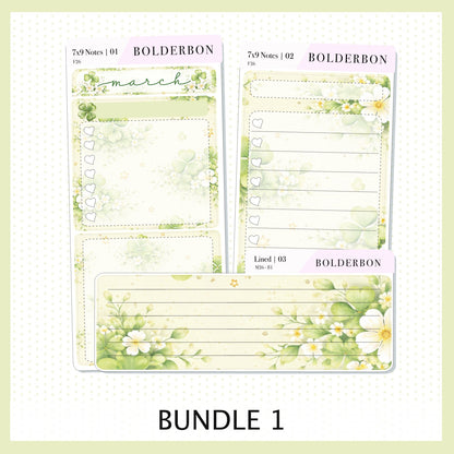 MARCH 7x9 Notes Kit || Planner Sticker Kit for Erin Condren Planners, Lucky Chapter