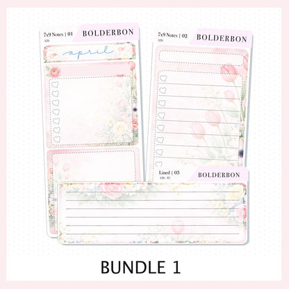 APRIL 7x9 Notes Kit || Hello Spring Planner Sticker Kit for Erin Condren Planners