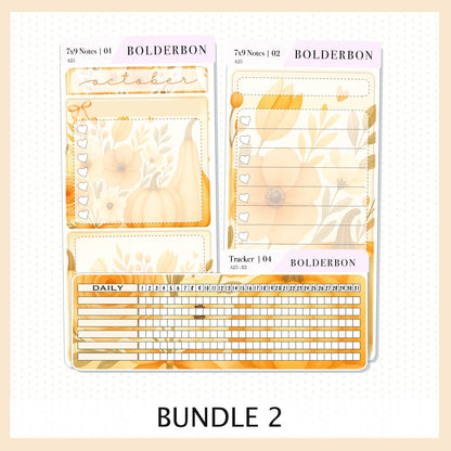 NEW OCTOBER 7x9 Notes Kit ||  2025/2026 Planner Sticker Kit for Erin Condren Planners, Autumn Light